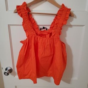 NWT Eloquii Trapeze Top With Ruffle Straps